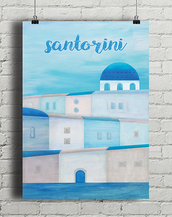 Plakat Santorini - grecka wyspa, minimalmill