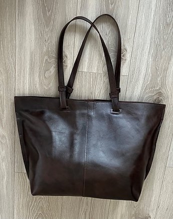 Ciemno-brązowa torba ze skóry Shopperka., Rkabags