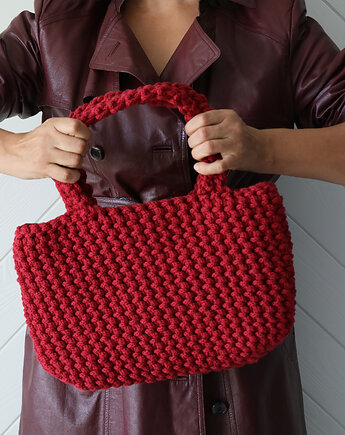 Torebka  bawełniana CZERWONA BORDO, dostępna w 60 kolorach, każdy rozmiar, Made of Weaves
