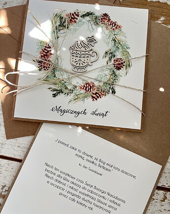 Wyjątkowa ręcznie robiona kartka świąteczna na Boże Narodzenie, sorte