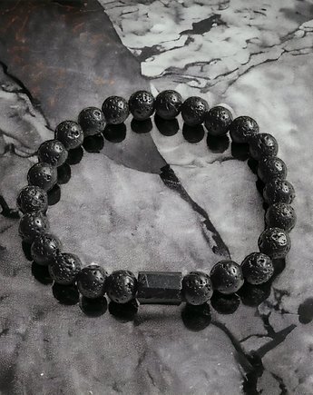 OCHRONNA bransoletka: czarny turmalin, lawa