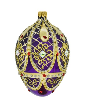 Bombka choinkowa: Ekskluzywne jajo Faberge z kryształem: purpurowe, Syn Bombkarza