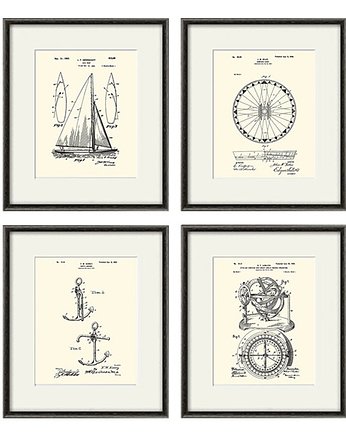 Rysunek patent żagle  żeglarstwo vintage prezent, Victorian wall art