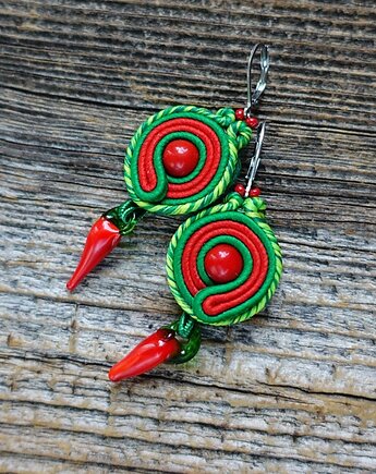 Papryczki - letnie kolczyki soutache, Mró Soutache