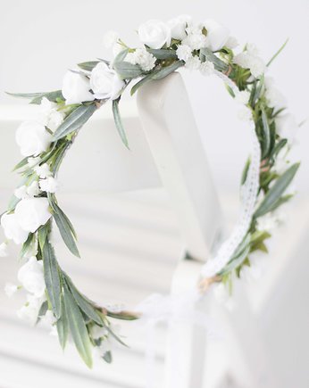 Komunijny wianek na głowę gipsówka, Lola White
