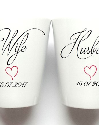 Kubki Ślubne Latte  WIFE/HUSBAND, FarrowDesign