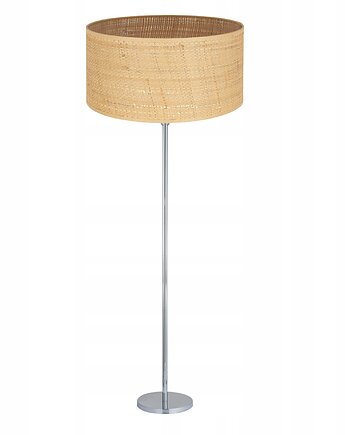 LAMPA STOJĄCA PODŁOGOWA CHROM ABAŻUR RATAN 40CM E27, Fabryka Lamp