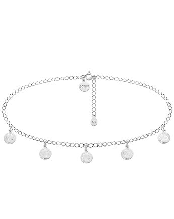 Srebrny choker z monetami