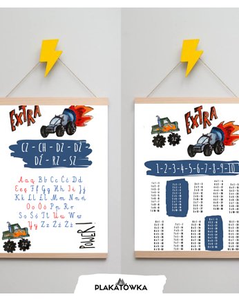 plakaty dla dzieci alfabet montessori, tabliczka, Plakatowka