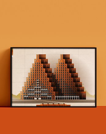 Plakat Piramidy mieszkalne w Amsterdamie, Konrad Kunc