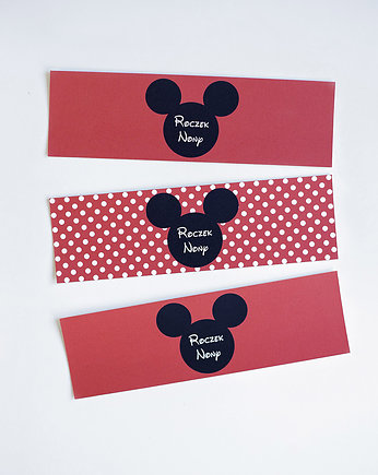 Etykietki na butelki MYSZKA MICKEY 3 szt, WOW party