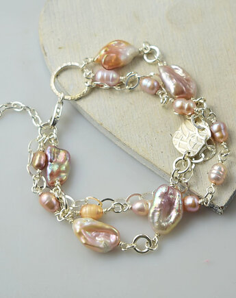 Perły w srebrze - bransoletka, Sunflower Kornelia Kubinowska