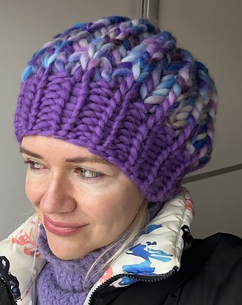 Czapka handmade merynos, Swetry na drutach