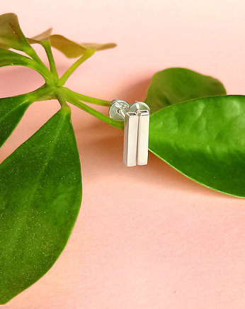 Kolczyki srebrne Rurki Prostokąty Kolekcja Minimal, ZIĘBA