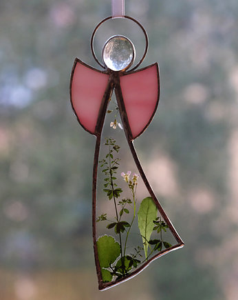 Aniołek z suszonymi polnymi kwiatami, BeArt Handmade