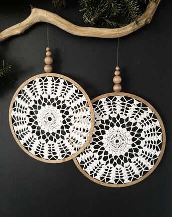 Łapacz snów dekoracja ścienna koronkowa, Wooden Love