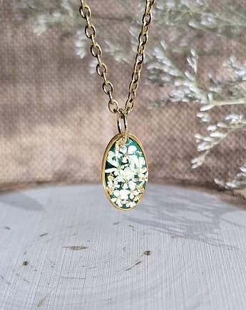 Wieczne kwiaty zielone prawdziwe kwiaty wisiorek dzika marchew, zkwiatem