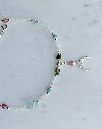 Naszyjnik z topazów z turmalinami i akwamarynem, Studio Gazela