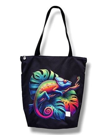 Torba shopper na zakupy torba na ramię torebka kameleon, Uszyciuch