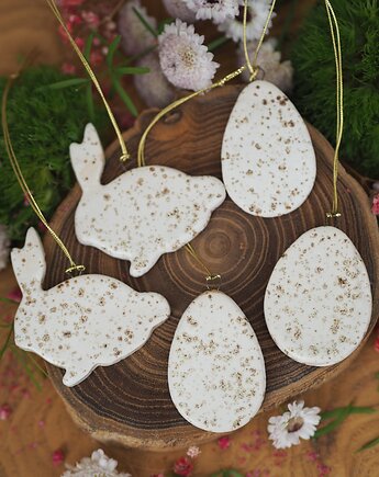 Zawieszki/ dekoracje wielkanocne / jajka / królik, Velvet Craft