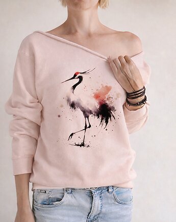 Żuraw różowy, bluza cięta Ciepły róż, ONE MUG A DAY