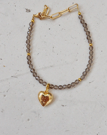 Bransoletka Kwarc dymny serce, Chmolowska Jewellery