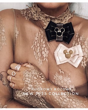 Beżowa Brosza MICKEY  Hit! 1szt, Pudrowy Różowy