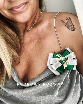 Kolekcja Kwiatowa KONWALIE Brosza z kwiatami, Pudrowy Różowy