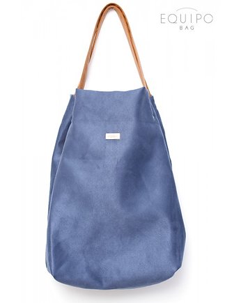 Shoper Bag Blue & Camel z zamkiem, equipo