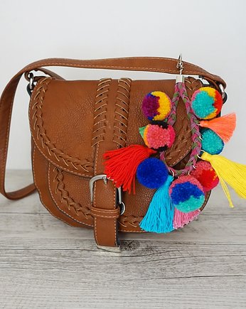 Boho brelok z pomponami, Mró Soutache