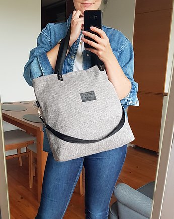 Torebka damska Shoperka City Girl jasnoszara, MessyBags