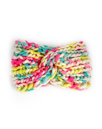 Kolorowa opaska zimowa z grubej wełny neonowe kolory, Holy Alpaca Knit