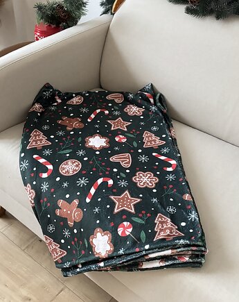 Koc Świąteczny Wzór Pierniczki, poduszkownia