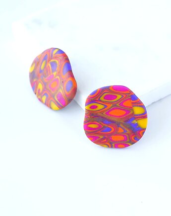 Kolczyki wkrętki organiczne koła TRUE COLORS, sploteka