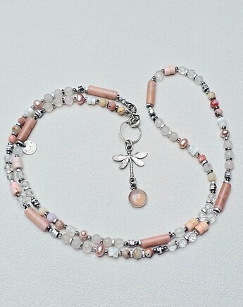 Dłuższy Naszyjnik  Srebrna Ważka w Pudrze, ILEA