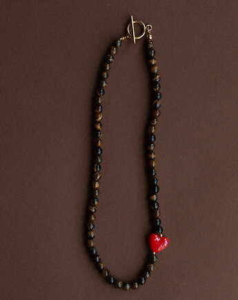 Naszyjnik tygrysie oko z sercem, Bibu bijoux