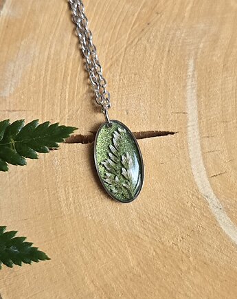 Wieczne kwiaty srebrna zielona zboża zawieszka, zkwiatem