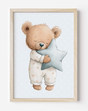 Plakat Na Ścianę Dla chłopca Niebieskie misie nr. 2, Dekoracjan