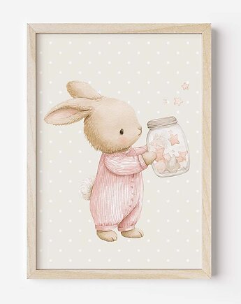 Plakat Na Ścianę Dla Dziewczynki Różowe króliczki nr. 10, Dekoracjan