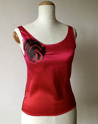 Jedwabny top CZARNA RÓŻA,  IMADEONE