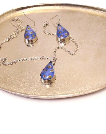 Zestaw z kwiatami Niezapominajki ? łezki, Lovely Jewellery