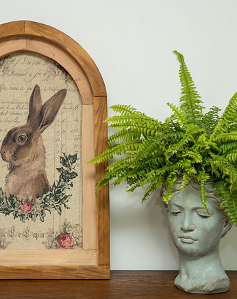 RUSTYKALNA DEKORACJA ŚCIENNA, ZAJĄC, VINTAGE, Retro Styl, ORNAMENTI