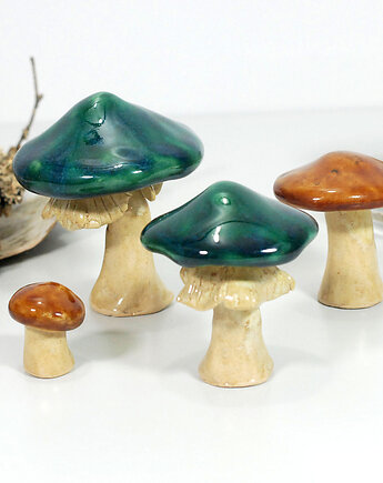 Duży ceramiczny grzybek ceramiczne - dekoracja półki, roślin, 10FingersArt
