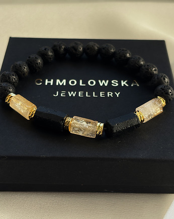 Bransoletka męska Cytryn i Turmalin