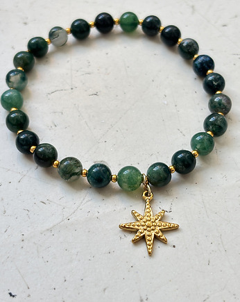 Bransoletka na gumce Agat zielony, Chmolowska Jewellery