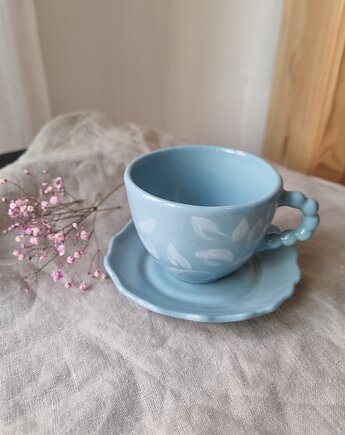 Zestaw - filiżanka z talerzykiem, krusz art