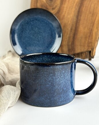 Kubek / Prosta filiżanka ceramiczna 250 ml granatowa - Nocne Niebo, Studio Tyka