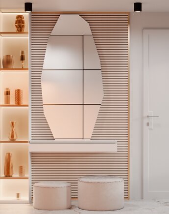 Dekoracyjne lustro o ostrym organicznym kształcie - PIRYT  60 x 120 cm, EMRA WOOD DESIGN