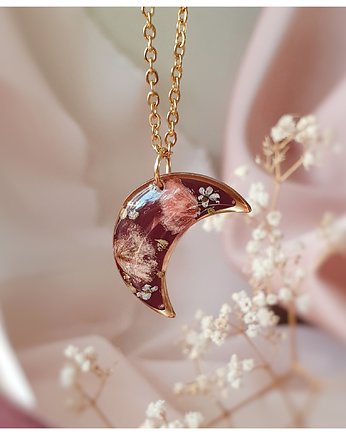 Naszyjnik z gipsówką, Jaskółcze ziele handmade 