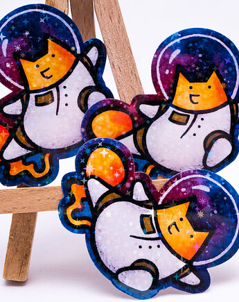 Naklejka KOCIONAUTA kosmiczny podróżnik astronauta wlepa, Arts By Gatt